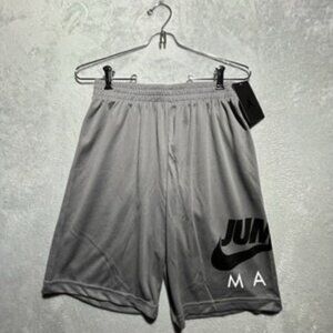 NWT Nike Air Jordan Jump Man Youth Boys Size L Large Gray 9-in Basketball Shorts